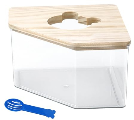 JRSHIRLEYLTD Haustier Hamster Badezimmer,Acryl Duschraum,Sandbad Container Toilette,Transparente Acryl Hamster Badebox, Hamster Sand Badezimmer Hamster Badehaus für Eichhörnchen