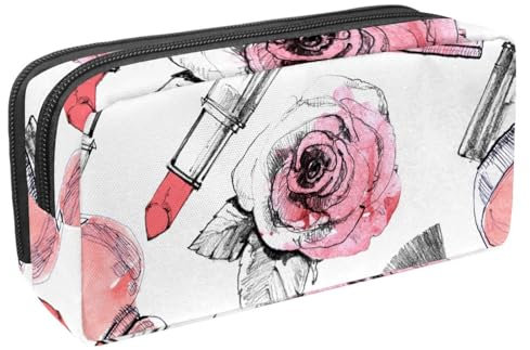 VAPOKF Federmäppchen, Federmäppchen, Schüler-Schreibwaren-Tasche für Teenager, Jungen, Mädchen, Schule, Bürobedarf – Lippenstifte, Parfüm und Pinsel, multi, 2.3x8.2x3.9in/6x21x10cm, Taschen-Organizer