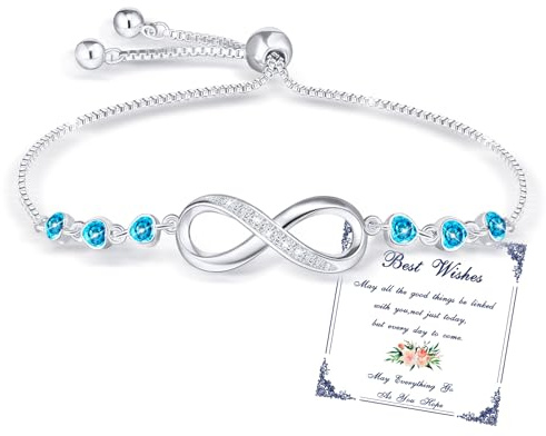 Infinity Armband Damen Silber Tennisarmband Geschenke für Frauen Mädchen | Herz Zirkon Unendlichkeitszeichen Einstellbar