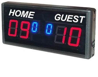 LeTkingok 6 Stellige Elektronische LED Anzeigetafel mit Fernbedienung für Basketball Snooker Tennis Fußball Einstellbare Helligkeit