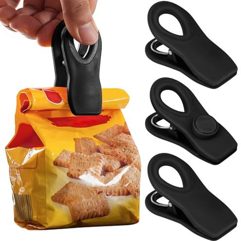 10 Stück Beutelklammern mit magnetisch: Lebensmittel-Clips, Chip-Clips, Beutelklammern zur Aufbewahrung von Lebensmitteln mit luftdichtem Verschluss, für Brotbeutel, Snackbeutel und Lebensmittelbeutel