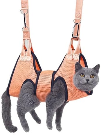 Pet Grooming Hammock Supplies Kit For Cats, Breathable Dog Harness Sling With Carabiners, Small Puppies And Mini Dogs, Hanging Sling For Nail Trimming Cutting