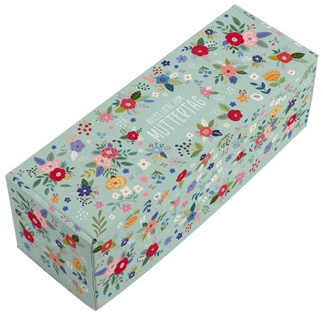 Herz & Heim® Geschenkbox aus stabilem Karton – verschiedene Größen & Motive – Geschenkverpackung für Geburtstag, Muttertag, Vatertag & Dankeschön (Muttertag, B (27 × 9,5 × 9,5 cm))
