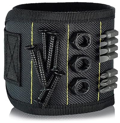 LUJIAXI Magnetarmband für Werkzeug Vater Kollege mit Magneten Größenverstellbar geeignet zur Befestigung mit Schraubennägeln Schraubenschlüsseln