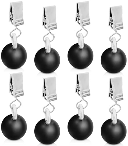 Yonality Tischdeckenbeschwerer Set, 8 Stück sphärisch Tischdeckenklammern, wetterbeständige Tischtuchgewichte mit Klammer, für Familie Draußen Party, Camping, Hochzeit, Garten, Picknick
