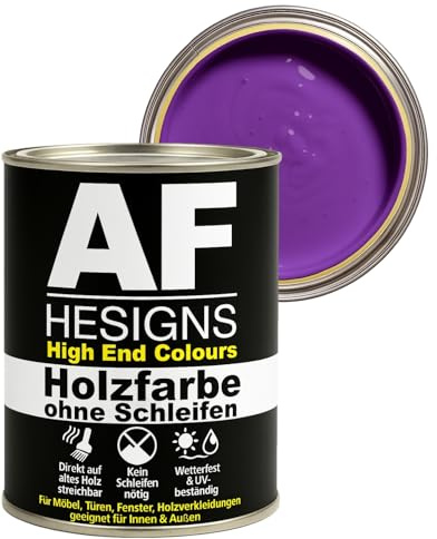 Alex Flittner Designs Peinture pour meubles sans ponçage bleu violet RAL4005 satiné 750 ml vernis pour meubles bois et métal pour intérieur et extérieur