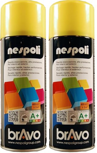 NESPOLI Aérosol peinture professionnelle jaune soleil 400 ml (Lot de 2)