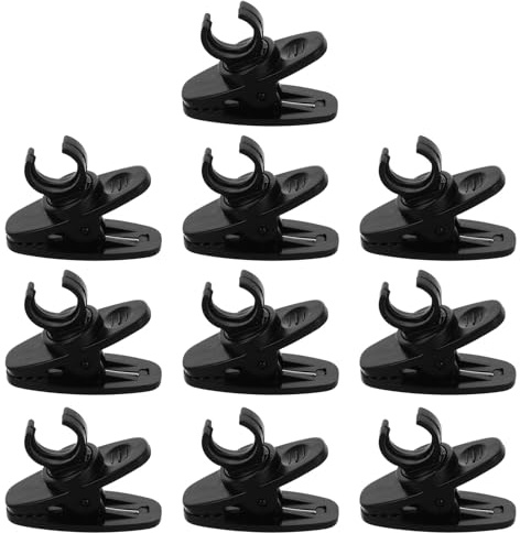 Mikikit Tie Clips Sleek and Professional Design 10pcs Black Metal with Rotatable Clip and Secure Grip for Mic Compatible with 8mm Lavalier Microphones for Recording and Video Use