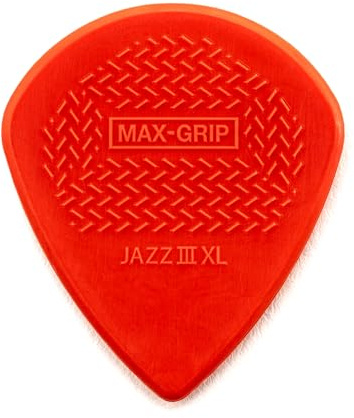 DUNLOP Plektren Max-Grip Jazz III XL Nylon 1,38 mm, rot - 24er Pack (ADU 581RXLN)