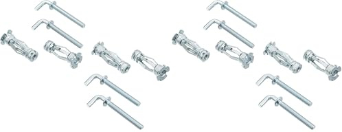 Molly M16205-XJ Chevilles Métal à expansion avec Gond, Gris, Set de 5 pièces (Lot de 2)