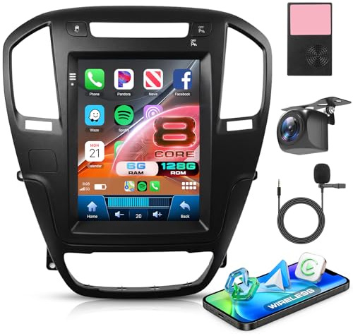 8 Core 6G+128G Android Autoradio für Opel Insignia Buick Regal 2009-2013 Wireless Carplay Android Auto GPS Navi WiFi 360° Panorama, 9.7 Zoll Touchscreen Radio Bluetooth FM/RDS/DSP/SWC Rückfahrkamera