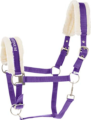 HORZE Pferde Halfter Howard aus Fleece, Halfter für Pferde und Pony, verstellbar, Lila, XF