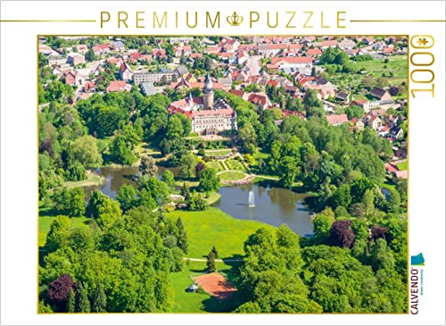 CALVENDO Puzzle Schloss Wiesenburg (Luftbildaufnahme) | 1000 Teile Lege-Größe 64 x 48 cm Foto-Puzzle für glückliche Stunden