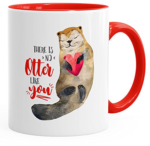 MoonWorks Kaffee-Tasse There is no otter like you Liebe Spruch Geschenk-Tasse Love Quote lustig verliebt Freund Freundin Rot unisize