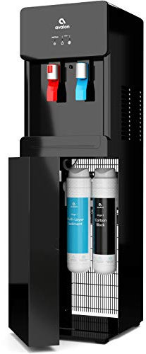 Avalon A7BOTTLESSBLK - Dispensador de agua refrigerante sin botellas, autolimpiable, con bloqueo de seguridad para niños, diseño delgado e innovador, aprobado por UL/Energy Star, color negro