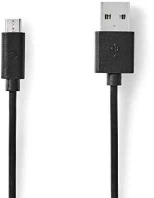 NEDIS USB-Kabel | USB 2.0 | USB-A Stecker | USB Micro-B Stecker | 480 Mbps | 12 W | Vernickelt | rund | PVC | Schwarz | Box 1.00 m 1.00 m