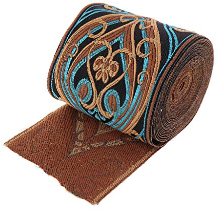Fenteer 5 Meter Mittelalter Borte Webband Dekoband Zierband Spitzenstoff Spitzenborte für Nähen Handwerk Deko Scrapbooking - 8 cm