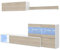 DEKIT GRUPO RIMOBEL Composición de salón TV con luz LED, Blanco Brillo / Natural, 180x260x41 cm, UMA