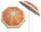 Truu Design 89022DC-ORANGE Summer Orange, 180,3 x 157,5 cm, Obst-/Strand-/Terrassenschirm