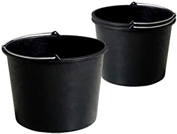 BigDean 3X Baueimer 20 Liter Eimer Literskala Metallhenkel Zementeimer Putzeimer Mörteleimer