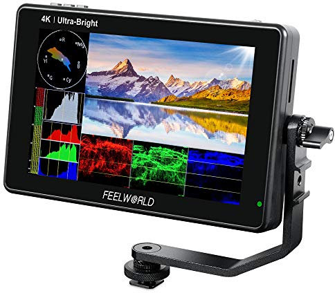 FEELWORLD LUT7S 7 pollici 2200nit Ultra Bright SDI Touch Screen DSLR Camera Field Monitor con 3D Lut Waveform Vectorscope Sensore di Luce Automatico HD 1920x1200 3G SDI 4K Ingresso HDMI 8.4V DC Output