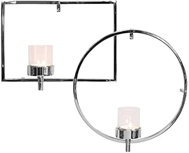 Fink [W] Escala, Wanddekoration, Wandleuchter, Glas, vernickelt, glatt, silberfarben, B. 58 cm, H. 44 cm