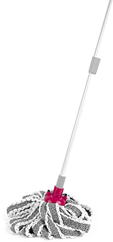 Kleeneze KL069917FSFOB Super Absorbent Microfibre Mop - Hard Floor Cleaner, Extendable Handle up to 125 cm, Extra Head Included, Use Wet & Dry, for Home and Office