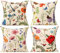 All Smiles Spring Outdoor Throw Pillow Covers Garden Flowers Farmhouse Outside Furniture Bench Decorative Cushion 16 X 16 Set of 4 for Patio Sofa Couch Chair,Butterfly Dragonfly Summer Decorations