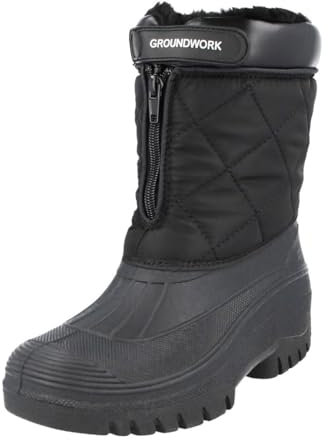 Groundwork LS87 Womens Muckers Mukker Stable Winter Waterproof Lined Snow Boots (Black Sz, 4 UK, Numeric_4)