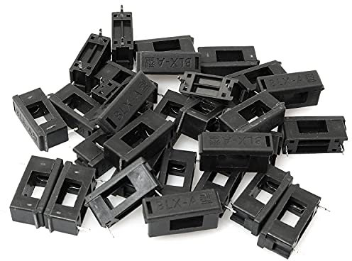 RLECS Lot de 30 porte-fusibles BLX-A 5 x 20 mm PCB en plastique avec couvercle, noir