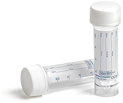 Urine Sample Bottles 10 Clear with Label Specimen Bottles for Urine Leak Proof Screw Tops BY Noondl Health (10)