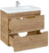 Lomadox Badezimmer Waschtisch-Unterschrank Woteaneiche, 61 cm Keramik Waschbecken, 2 Softclose-Schubkästen, B/H/T ca. 61/63/46 cm