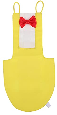 iplusmile Vogel Windel Mehrweg Waschbar Papagei Windeln Windel Weichen Vögel Flug Anzüge mit Bowtie Decor für Sittich Nymphensittich (Gelb XL)