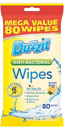 Duzzit Antibacterial Wipes, Pack of 80