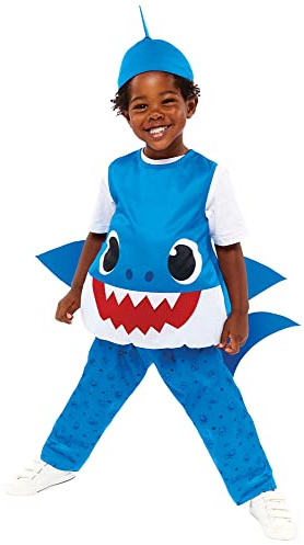 (PKT) (9913324) Child Boys Baby Shark Blue Daddy Costume (3-4yr)