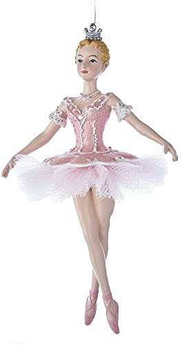 Baumschmuck Ballett Tänzerin - Baumkugel Ballerina, Weihnachtsdeko, Christbaumkugel (Rosa)
