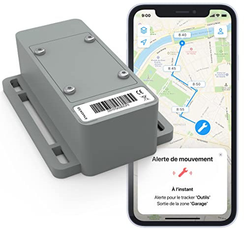 InvoxiaTracker GPS pour Professionnel Artisan ou Industriel - BTP/Construction/Agriculture /Transport-Autonomie jusqu'à 5 ans-Suivi GPS et Alerte Entrée/Sortie de Zone-Abonnement Inclus 1an- Etanche