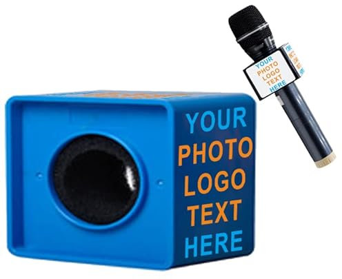 Qiqule Custom Triangle Interview Karaoke Microphone Logo (Blue Square)