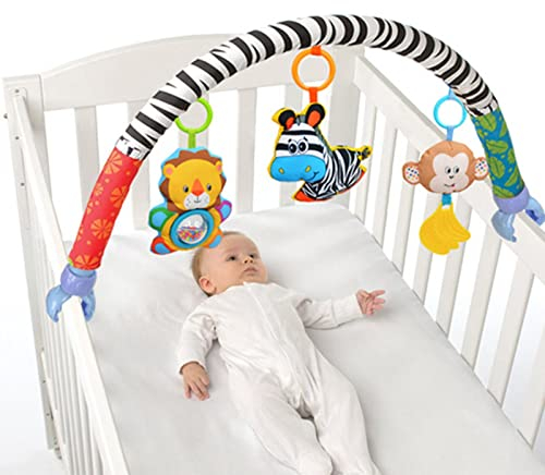 Blue Fish Baby Bogen Spielzeug - Spielbogen Spielzeug Für Kinderwagen Bett | Clip Auf Kinderbett Aktivitätsleiste Musikalische Sinnesaufhängung Krippenbogen Spielzeug Mit Rassel