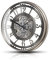 Wanduhr mit echtem Bewegungsgetriebe Zahnrädern römische oder arabische Ziffern (Arabische Zahlen, Silber)