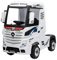 MONDIALTOYS Camion électrique pour enfants Mercedes Actros Truck 12V avec siège en cuir à télécommande portes ouvertes roues en caoutchouc entièrement facultatif (sans remorque, blanc)