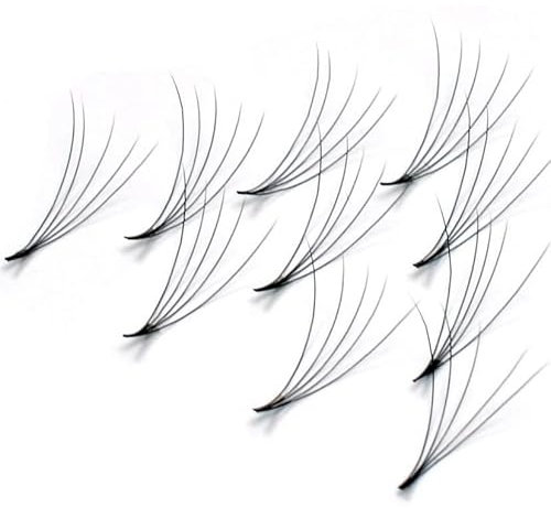 500 feinste, vorgefertigte Wimpernfächer 5D ohne Knoten, ideal für Volumentechnik (7 mm, C-Curl 0,07mm)
