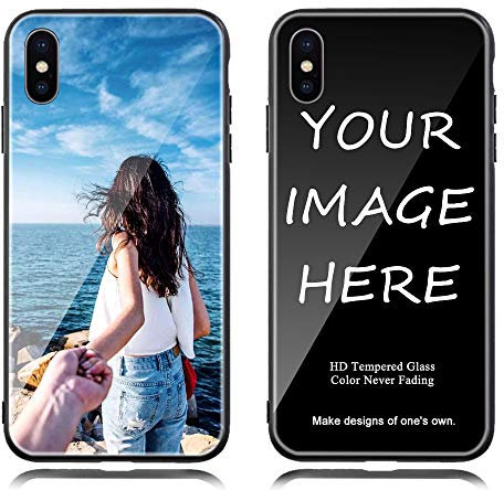 AnNengJing Personalized Photo Phone case for iPhone Xs Max Custom HD Glass Cover for iPhone Xs Max- Design Your Own Phone Case with Image Text and Logo