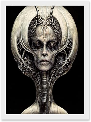 Doppelganger33 LTD Alien Queen Gothic Illustration Artwork Framed Wall Art Print A4