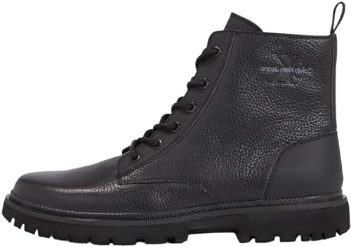 Calvin Klein Stivale Eva Mid Laceup Lth, Uomo, Triplo Nero, 42 EU