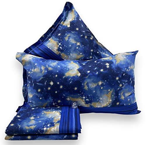 L'Emporio Casa Set Lenzuola Completo di Cotone 100% Italiano Tramonto Coralli Stelle Luna Pesci Varie Misure (Piazza e Mezzo, Galassia)