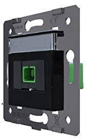 LIVOLO Glasfaser Keystone Modul KMK-SC Simplex OS2 APC Kupplung Einbau Patch Glasfaserkabel Adapter Netzwerk Buchse Koppler (Glasfaser Keystone Modul KMK-SC OS2 APC VL-90900+ZC-12 Schwarz)