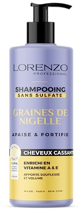 Sulfatfreies Shampoo mit Nigella-Samen (brüchiges Haar) 500 ml Lorenzo Professional