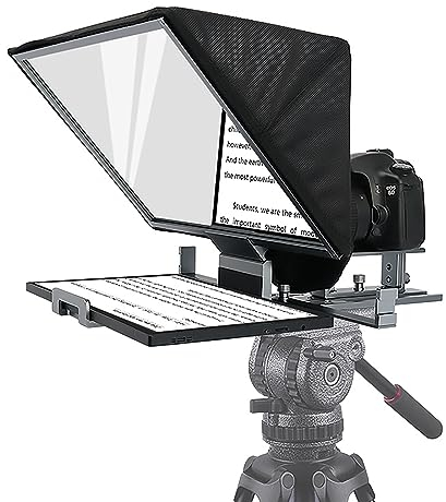 ERICAT Teleprompter Aus Aluminiumlegierung, Tragbarer Mini-Prompter Mit 70/30 Gehärtetem Optischen Glas Und Fernbedienung, APP-kompatibel Mit IOS/Android, Einstellbare Linsenhöhe, Für Live