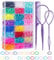 Elastic Hair Bands 24 Colors, 2000 pcs Mini Hair Rubber Bands with Organizer Box, 4 Hair Loop Styling Tools, Soft Small Girl Hair Ties for Toddlers Baby Girls Kids Hair Accessories(Purple)